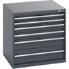 40028087.77V CABINET 6 DRAWERS 75KG UDL PER DRAWER SHELF DARK GREY thumbnail-0