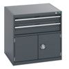 40028097.77V CABINET 2 DRAWERS DOOR 75KG UDL PER DRAWER DARK GREY thumbnail-0