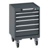 40402011.77V MOBILE CABINET 5 DRAWERS & TRAY MAT DARK GREY thumbnail-0