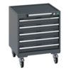 40402027.77V MOBILE CABINET 5 DRAWERS & TRAY MAT DARK GREY thumbnail-0