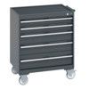 40402059.77V MOBILE CABINET 5 DRAWERS & TRAY MAT DARK GREY thumbnail-0