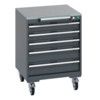 40402148.77V MOBILE CABINET 5 DRAWERS & LINO WORK DARK GREY thumbnail-0