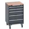 40402149.77V MOBILE CABINET 5 DRAWERS & MULTIPLEX WORK DARK GREY thumbnail-0