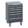 40402152.77V MOBILE CABINET 6 DRAWERS & LINO WORK DARK GREY thumbnail-0