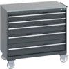 40402166.77V MOBILE CABINET 5 DRAWERS & LINO WORK DARK GREY thumbnail-0