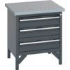 41002012.77V WORKBENCH (LINO) 3 DRAWERS  DARK GREY thumbnail-0