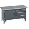 41002027.77V WORKBENCH (LINO) CUPBOARD 3 DRAWER DARK GREY thumbnail-0