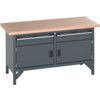 41002028.77V WORKBENCH (MPX) 2 DRAWERS 2 DOORS  DARK GREY thumbnail-0