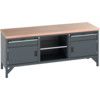 41002052.77V WORKBENCH (MPX) 2 DRAWERS 2 CUPBOARDS 1 SHELF DK GREY thumbnail-0