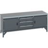 41002057.77V WORKBENCH (LINO) 2 CUPBOARDS AND 3 DRAWERS DARK GREY thumbnail-0