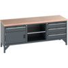 41002058.77V WORKBENCH (MPX) 4 DRAWERS 1 CUPBOARD 1 SHELF DK GREY thumbnail-0