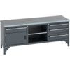 41002060.77V WORKBENCH (LINO) 8 DRAWERS 1 CUPBOARD 1 SHELF DK GREY thumbnail-0