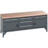 41002064.77V WORKBENCH (MPX) 5 DRAWERS 2 CUPBOARDS DARK GREY thumbnail-0