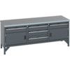 41002066.77V WORKBENCH (LINO) 5 DRAWERS 2 CUPBOARDS DARK GREY thumbnail-0