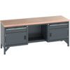 41002067.77V WORKBENCH (MPX) 2 DRAWERS 2 CUPBOARDS 1 SHELF DK GREY thumbnail-0