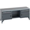 41002069.77V WORKBENCH (LINO) 2 DRAWERS 2 CUPBOARDS 1 SHLF DK GREY thumbnail-0