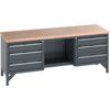 41002073.77V WORKBENCH (MPX) 6 DRAWERS AND A SHELF DARK GREY thumbnail-0