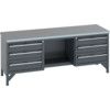 41002075.77V WORKBENCH (LINO) 6 DRAWERS AND A SHELF DARK GREY thumbnail-0