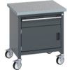 41002090.77V MOBILE WORKBENCH (LINO) 1 DRAWER 50KG UDL  DARK GREY thumbnail-0