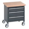 41002091.77V MOBILE WORKBENCH (MPX) 3 DRAWERS DARK GREY thumbnail-0