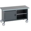 41002096.77V MOBILE WORKBENCH (LINO) CUPBOARD & SHELF DARK GREY thumbnail-0