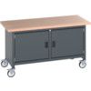 41002097.77V MOBILE WORKBENCH (MPX) 2 CUPBOARDS DARK GREY thumbnail-0