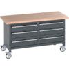 41002106.77V MOBILE WORKBENCH (MPX) 6 DRAWERS DARK GREY thumbnail-0