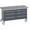 41002108.77V MOBILE WORKBENCH (LINO)6 DRAWERS DARK GREY thumbnail-0