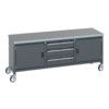 41002126.77V MOBILE WORKBENCH (LINO) 2 CUPBOARDS 3 DRWS DARK GREY thumbnail-0