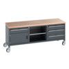 41002127.77V MOBILE WORKBENCH (MPX) 4 DRWS 1 DOOR 1 SHLF DARK GREY thumbnail-0