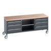 41002130.77V MOBILE WORKBENCH (MPX) 6 DRAWERS 1 SHELF DARK GREY thumbnail-0