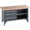 41002166.77V STORAGE BENCH (MPX)3 DRAWERS SHELF DARK GREY thumbnail-0