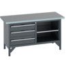 41002167.77V STORAGE BENCH (LINO)3 DRAWERS SHELF DARK GREY thumbnail-0