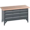 41002169.77V STORAGE BENCH (MPX)3 WIDTH DRAWERS DARK GREY thumbnail-0