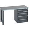 41003135.77V WORKBENCH (LINO) 5 DRAWER CABINET DARK GREY thumbnail-0