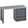 41003141.77V WORKBENCH (LINO) 6 DRAWER CABINET DARK GREY thumbnail-0