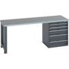 41003231.77V WORKBENCH (LINO) 5 DRAWER CABINET DARK GREY thumbnail-0