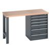 41003492.77V WORKBENCH (MPX) 6 DRAWER CABINET DARK GREY thumbnail-0