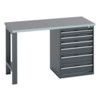 41003493.77V WORKBENCH (LINO) 6 DRAWER CABINET DARK GREY thumbnail-0