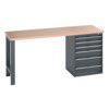 41003494.77V WORKBENCH (MPX) 6 DRAWER CABINET DARK GREY thumbnail-0