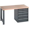 41004109.77V WORKBENCH (MPX) 5 DRAWER CABINET DARK GREY thumbnail-0