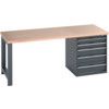 41004111.77V WORKBENCH (MPX) 5 DRAWER CABINET DARK GREY thumbnail-0