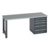 41004112.77V WORKBENCH (LINO) 5 DRAWER CABINET DARK GREY thumbnail-0