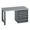 41004114.77V WORKBENCH (LINO) 6 DRAWER CABINET DARK GREY thumbnail-0