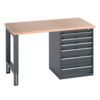 41004117.77V WORKBENCH (MPX) 6 DRAWER CABINET DARK GREY thumbnail-0