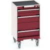 CUBIO MOBILE CABINET WITH 3 DRAWERS & TOP TRAY / MAT RAL7035/3004 thumbnail-0