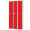 Compartment Locker, 3 Doors, Red, 1800 x 900 x 300mm, Nest of 3 thumbnail-0