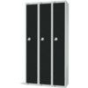 Compartment Locker, 3 Doors, Black, 1800 x 900 x 300mm, Nest of 3 thumbnail-0