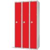 Compartment Locker, 3 Doors, Red, 1800 x 900 x 450mm, Nest of 3 thumbnail-0