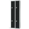 Compartment Locker, 4 Doors, Black, 1800 x 600 x 300mm, Nest of 2 thumbnail-0